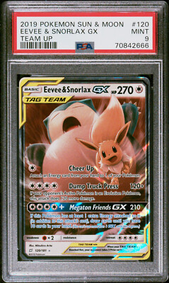 2019 Pokemon Team Up Eevee & Snorlax GX 120/181 Ultra Holo Foil