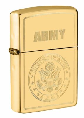 Zippo Windproof Lighter With Engraved U.S. Army Seal, 49314, New