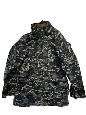US Navy Parka Gore-Tex Digital Blue Jacket Medium Reg 8415-01-539