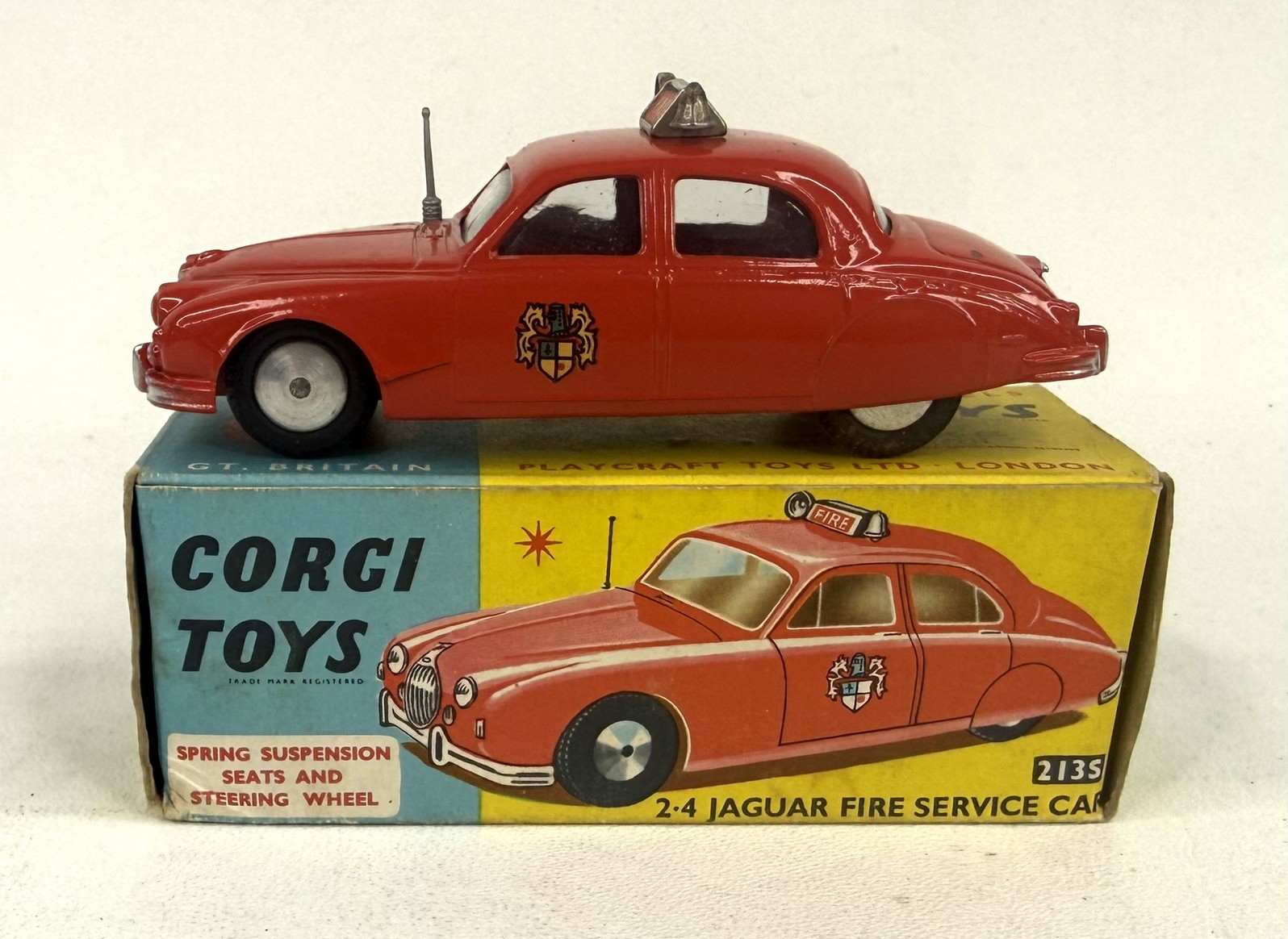 Corgi 213, Jaguar Fire Chief's Car - Free Price Guide & Review