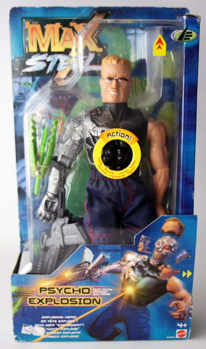 VERY RARE MAX STEEL PSYCHO EXPLOSION FIGURE MATTEL 2000 EUROPEAN