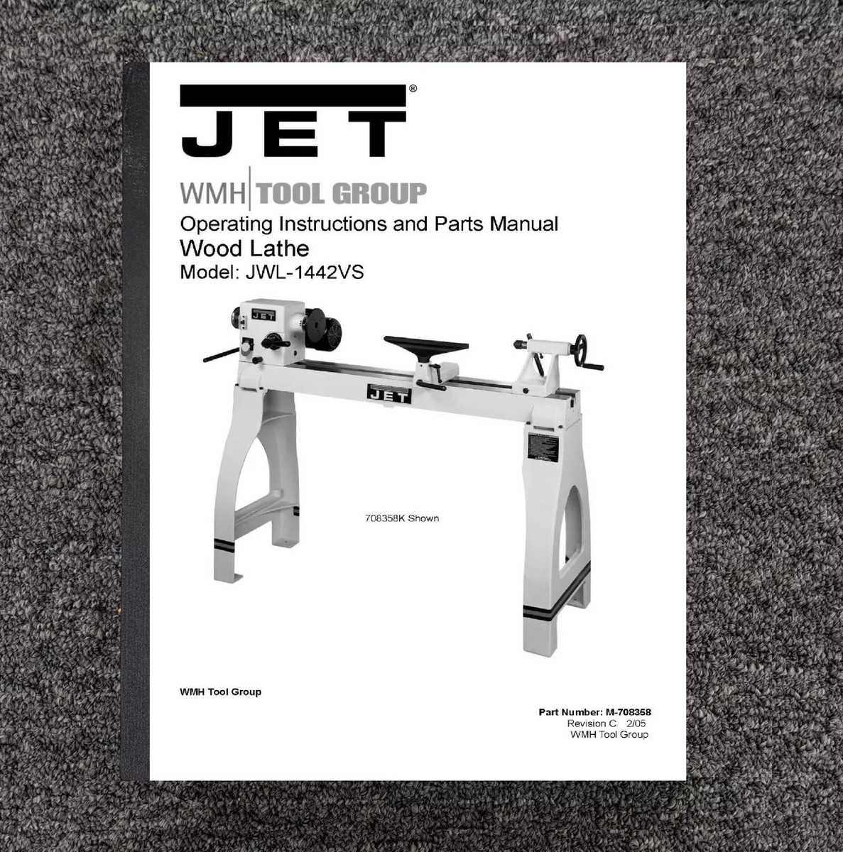 Operating Instructions & Parts Manual Fits Jet JWL-1442VS Wood