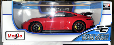2022 PORSCHE 911 (992) CARRERA GT3 GUARDS RED by MAISTO 1:18 FREE