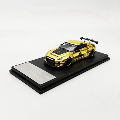 Mymodelcollect 1:64 LBWK Nissan GTR R35 Chrome Gold - Diecast car
