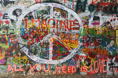 Hippie Style World Peace Graffiti Banksy Art Wall Indoor Room