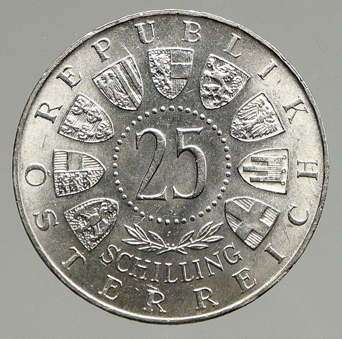 1958 AUSTRIA Chemist Auer von Welsbach Antique Silver 25 Schilling