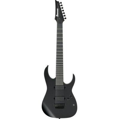 Ibanez RGIXL7BKF RG Iron Label Guitar, Ebony Fretboard, Black Flat