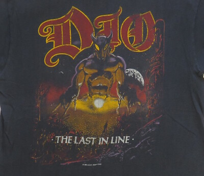 Ronnie James Dio Vintage T Shirt 1984 The Last In Line Tour Black