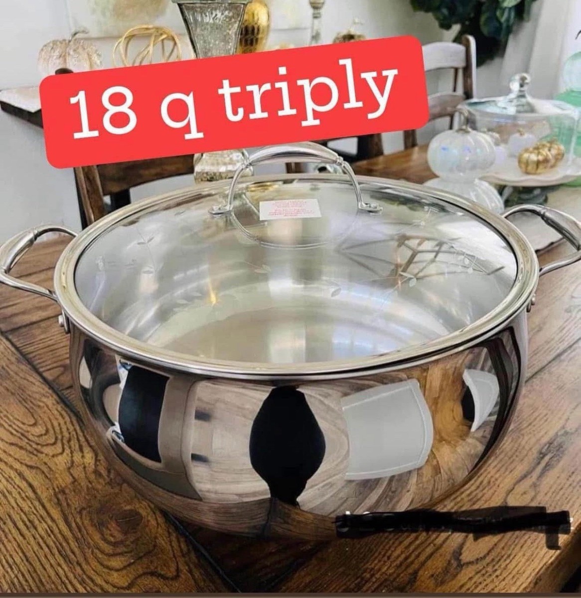 PRINCESS House HERITAGE® TRI-PLY STAINLESS STEEL 18-Qt. Casserole