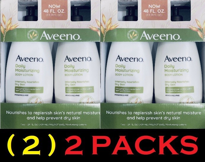 2x New Aveeno Active Naturals Daily Moisturizing Lotion - 24 oz