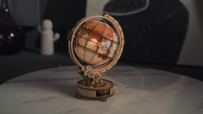 ROKR 3D Wooden Puzzles Illuminated Globe Model Kits DIY Toys