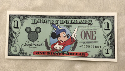 Series 1997 $1 Sorcerer Mickey Mouse Disney Dollar Walt Disney