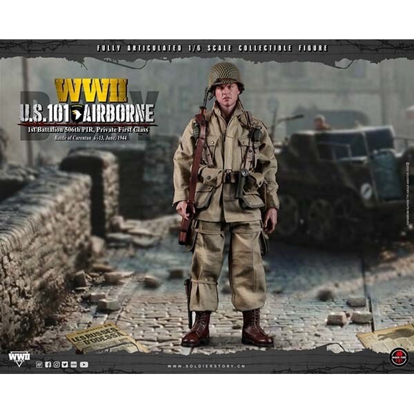 1/6 WWII U.S. 101st Airborne DIV. 1st Battalion 506th PIR Soldier