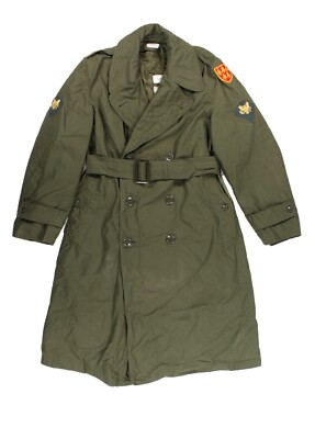U.S. VIETNAM WAR ARMY SATEEN OG-107 TRENCH COAT W/ LINER SIZE S-S