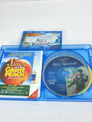 Alice in Wonderland Blu-ray DVD & Digital Copy 3 Disc Set w