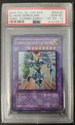 PSA 10 Yugioh Elemental Hero Shining Flare Wingman 1st Ed Ultra
