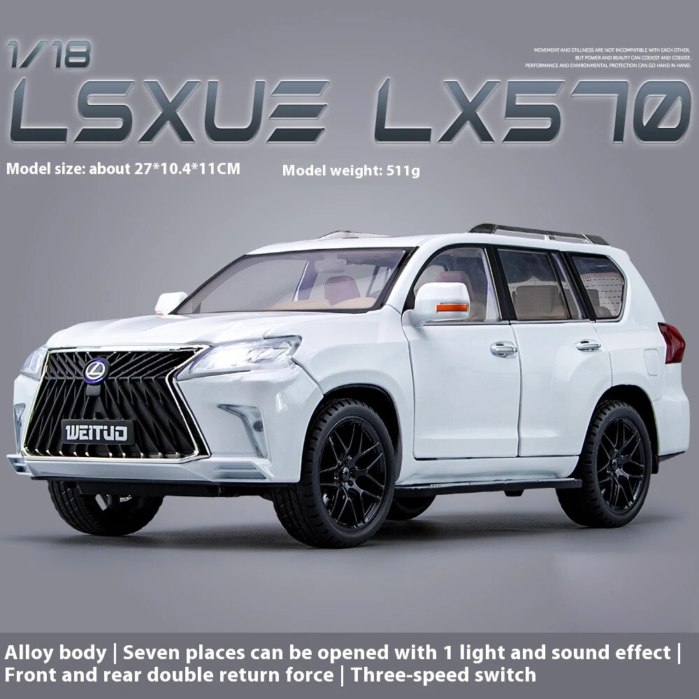 1:18 Lexus LX570 Off-road SUV Metal Alloy Diecast Car Model