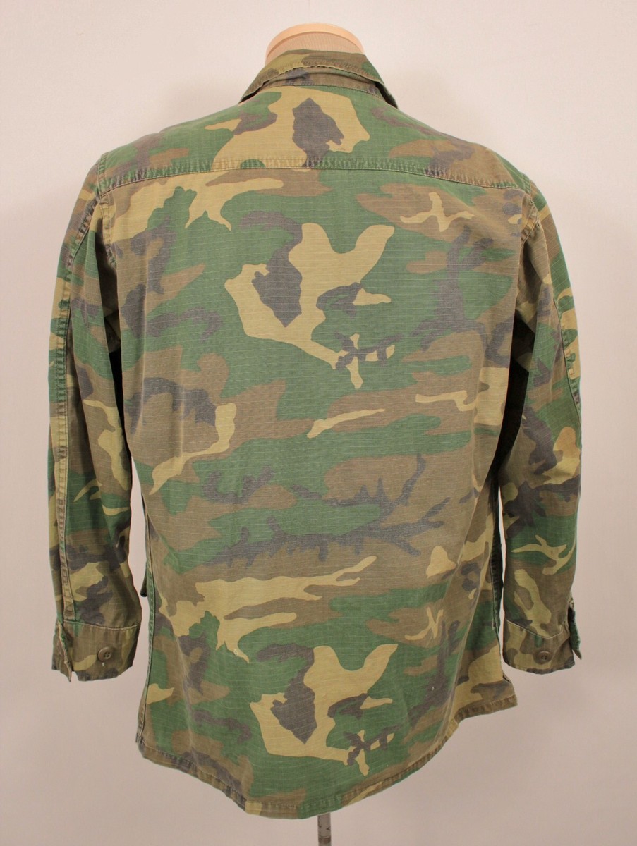 VTG Late 70s USMC Highland ERDL Camo Ripstop Shirt Sz S Short 70s