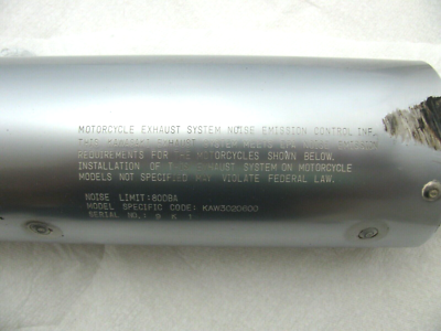 Kawasaki ZX600 E ZX-6 OEM Left Exhaust Muffler Pipe 18090-1230 | eBay