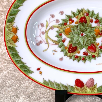 Hermes Paris Oval Plate Le Jardin de Pythagore Porcelain Tableware