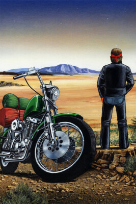 Ghost Rider David Mann Cult Biker Print Wall Art Home Decor