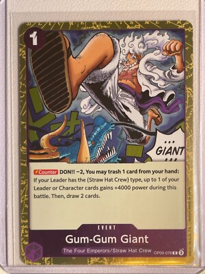One Piece CCG Gum-Gum Giant OP09-078 Holo Foil Emperors in the New