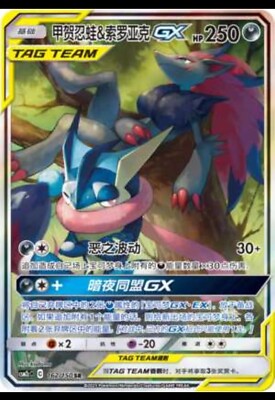 Pokemon S-Chinese Sun&Moon CSM2cC-162 SR Greninja & Zoroark-GX