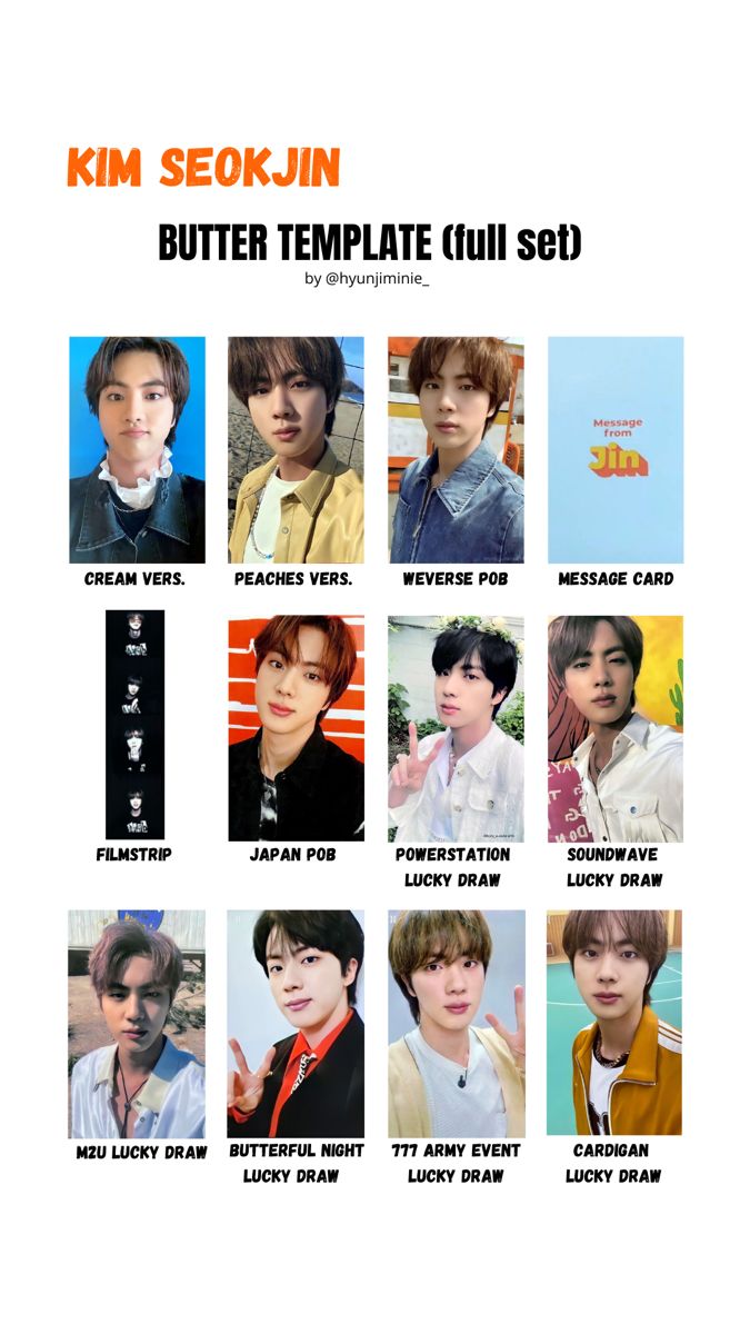 SEOKJIN JIN BTS TEMPLATE BUTTER