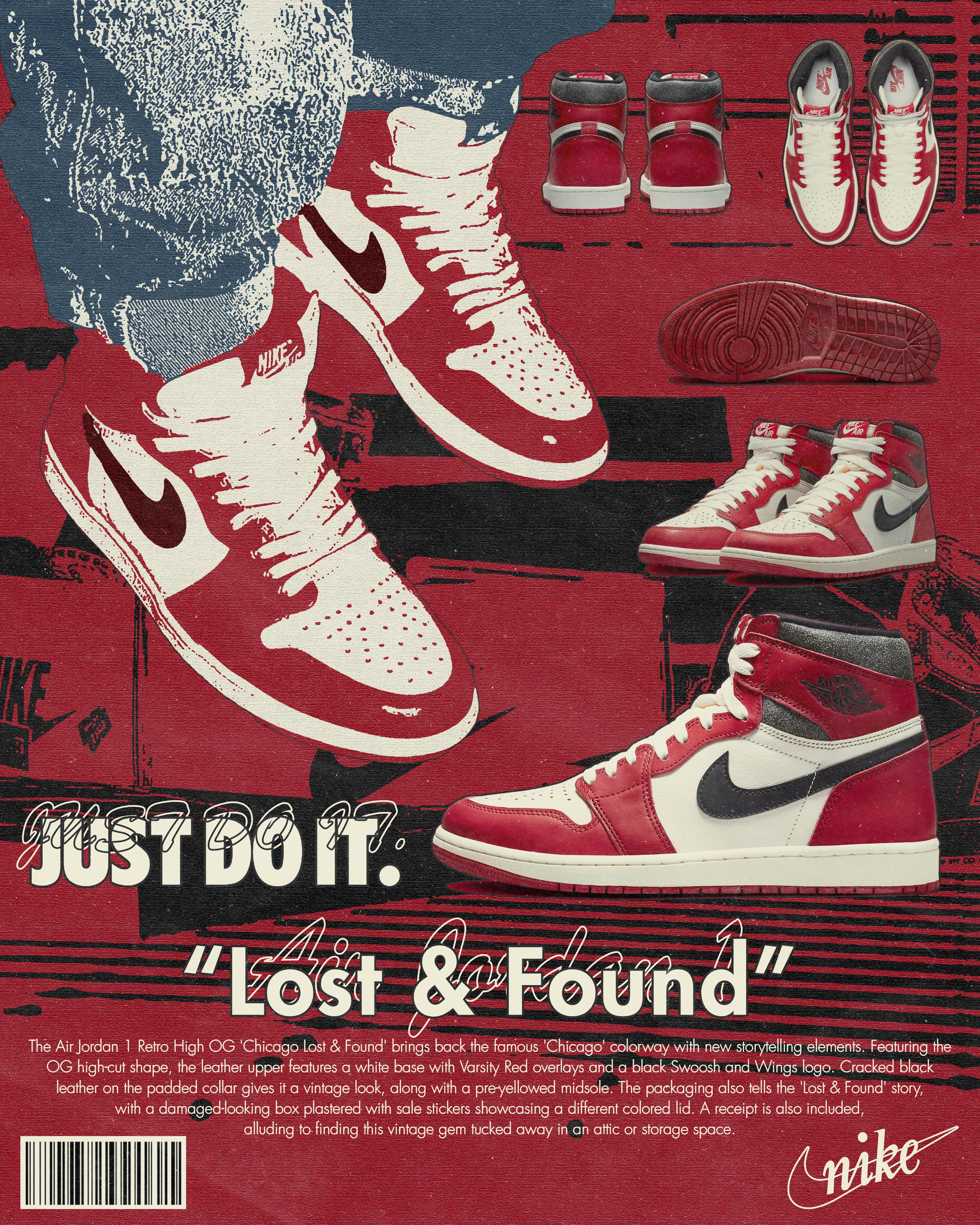 Air Jordan 1 “Lost & Found” ポスター。 こんにちは、これポスター