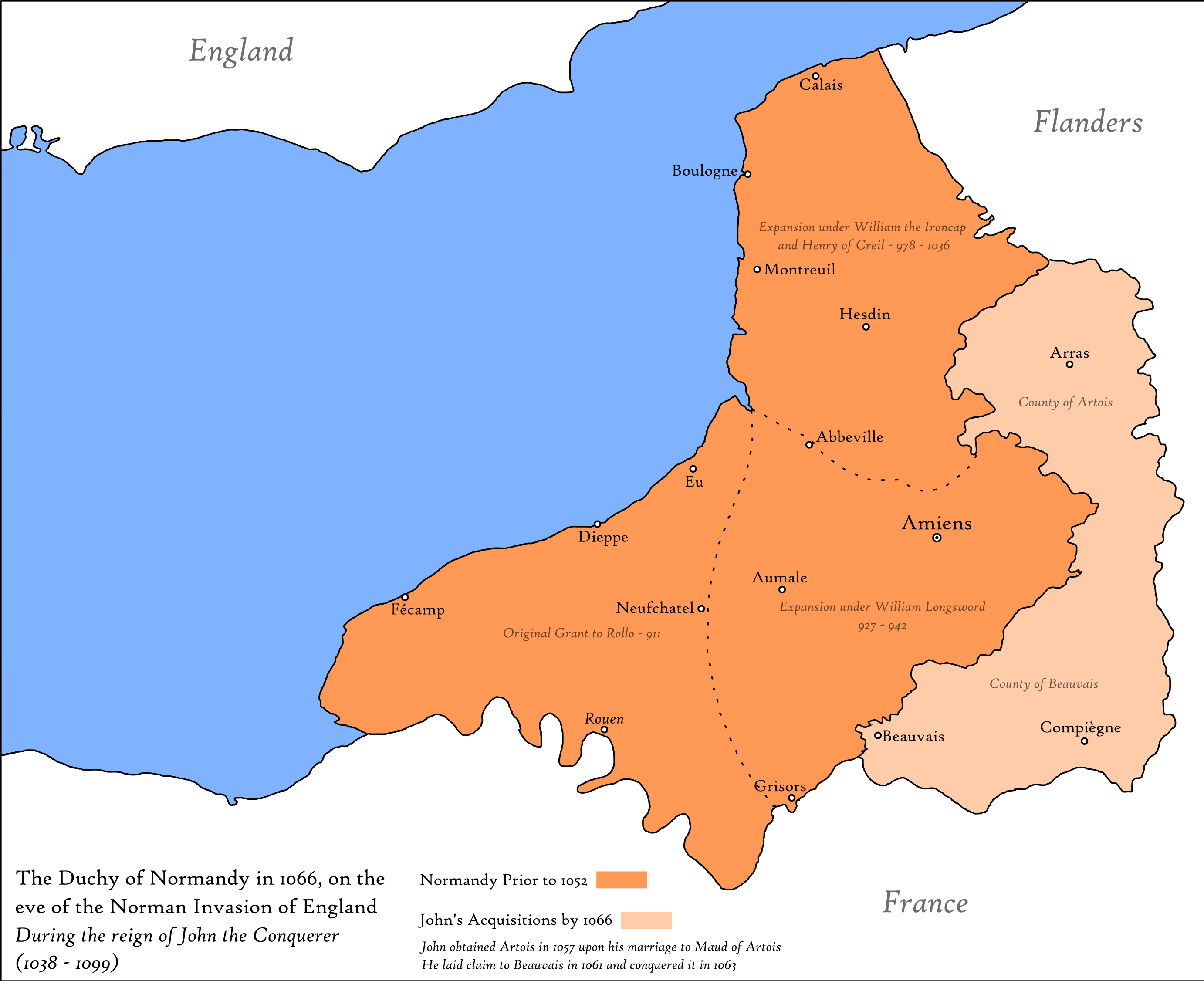 1066年のノルマンディー公国 : r/imaginarymaps