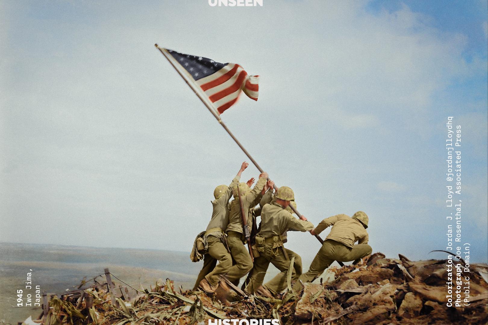 硫黄島の星条旗、1945年2月23日 : r/ColorizedHistory