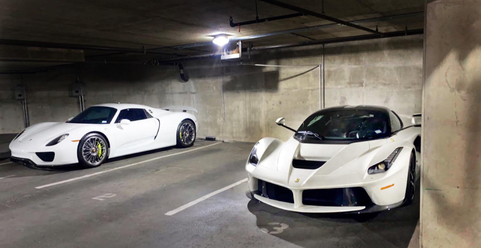Ferrari LaFerrari] and [Porsche 918] parking garage find : r/spotted
