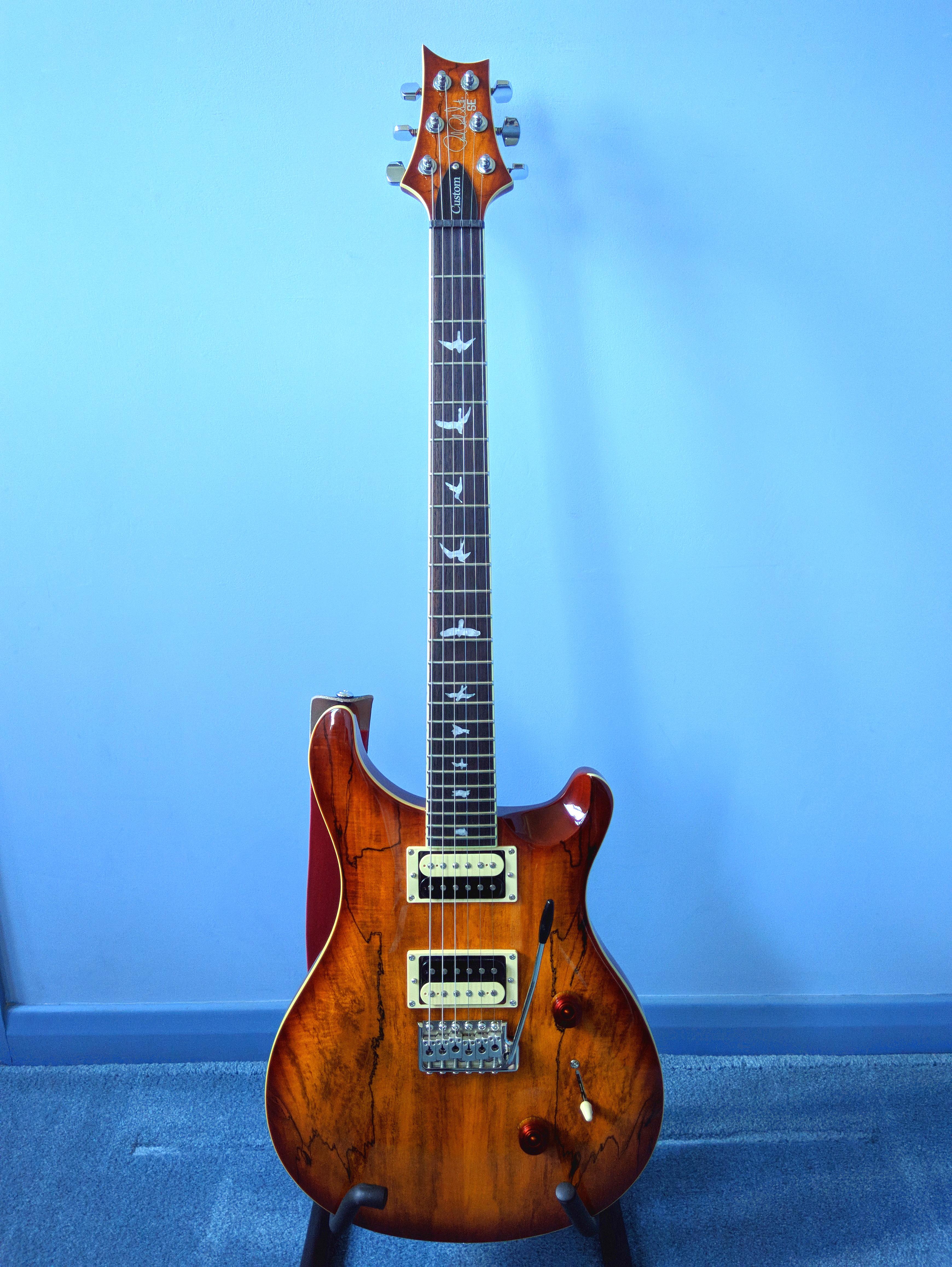 Full picture of my PRS SE Custom 24 Spalted Maple : r/guitars