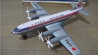 イチコー ブリキ製 フリクション走行、日本航空、DC-7C、｜覆面えるの