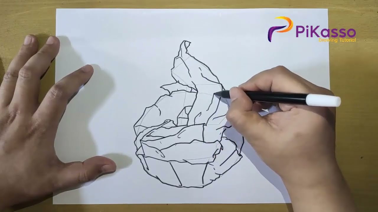 How to Draw a Crumpled Paper Easy step by step - YouTube