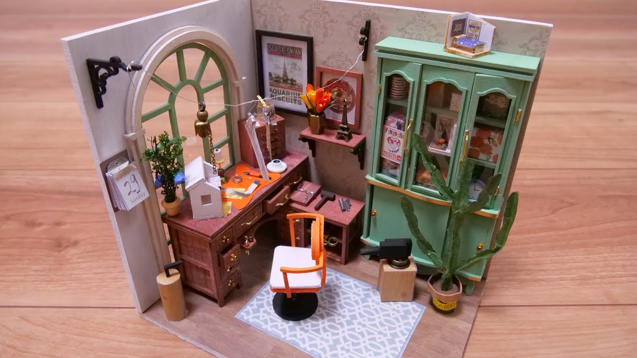 Miniature Dollhouse Kit | Jimmy's Studio - Robotime - YouTube