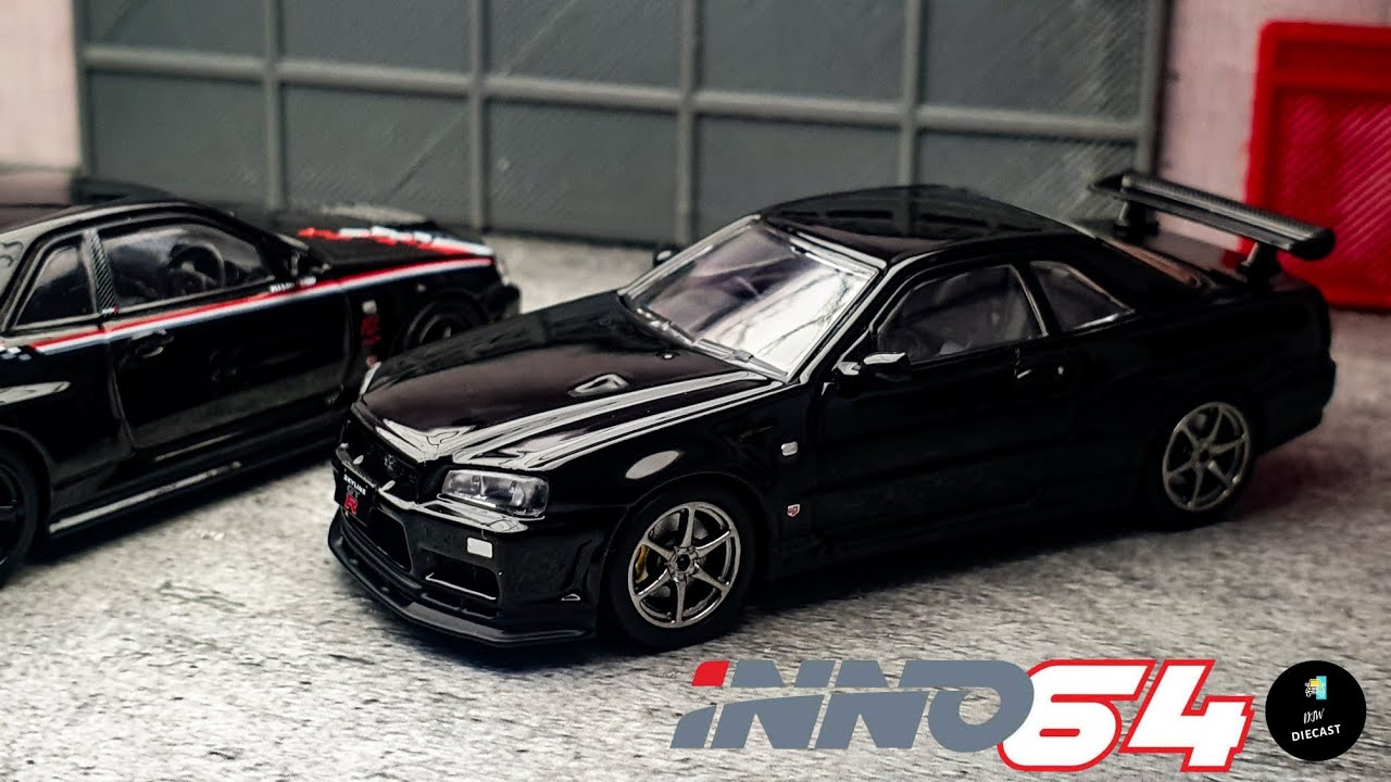 Nissan Skyline GT-R R34 V-Spec II Black by Inno64 | UNBOXING and