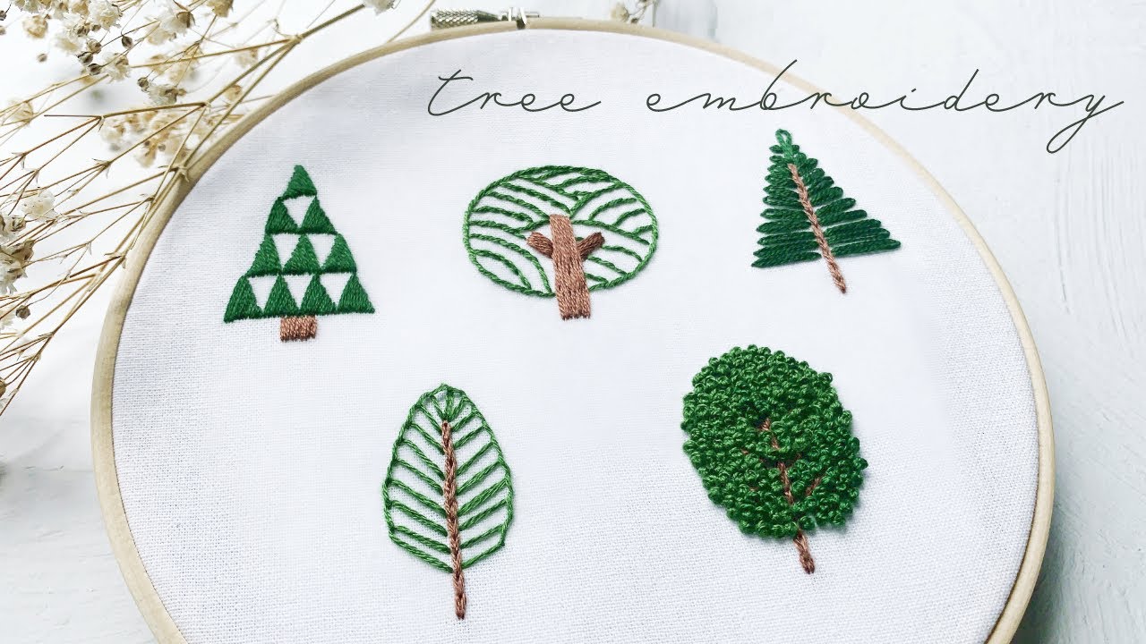 Easy even for beginners! How to embroider trees [Free pattern