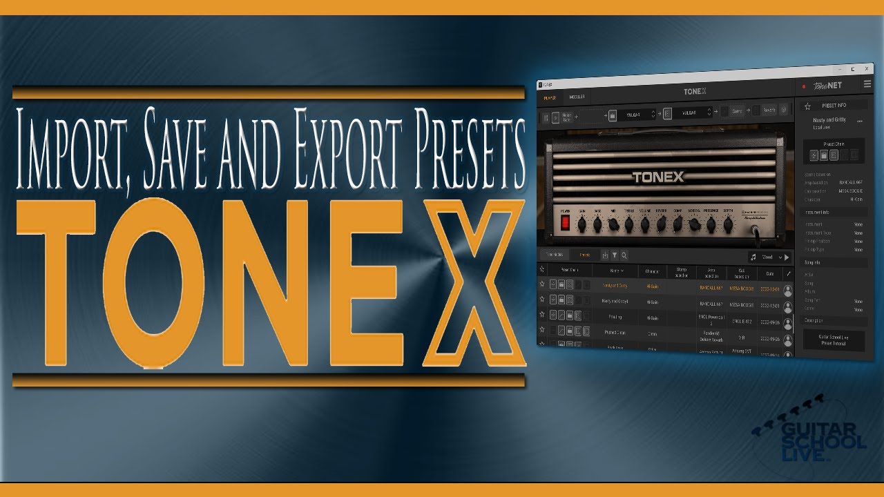 How to Import, Save and Export Presets in IK Multimedia ToneX in 5