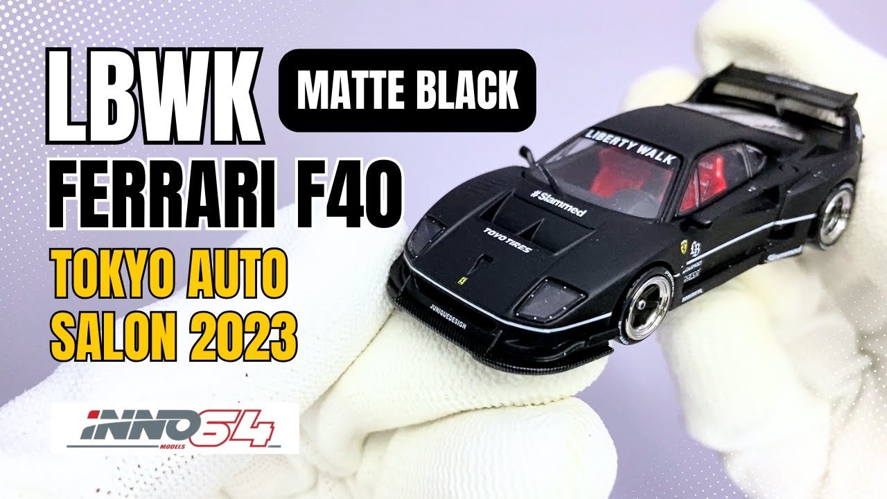 INNO64 Ferrari F40 LBWK Tokyo Auto Salon 2023 Matte Black - YouTube