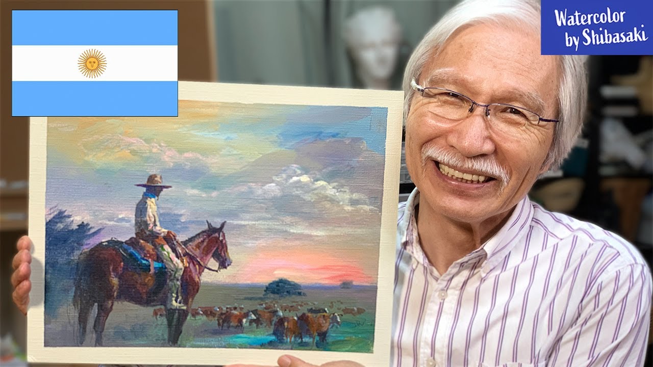 Eng sub ] Acrylic landscape painting / Grasslands of Argentina