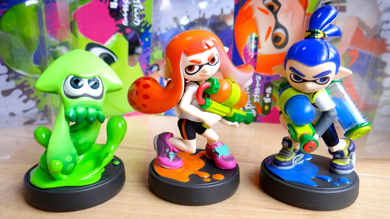 Splatoon amiibo Girl, Boy, Squid - all 3 types review! Amiibo WiiU