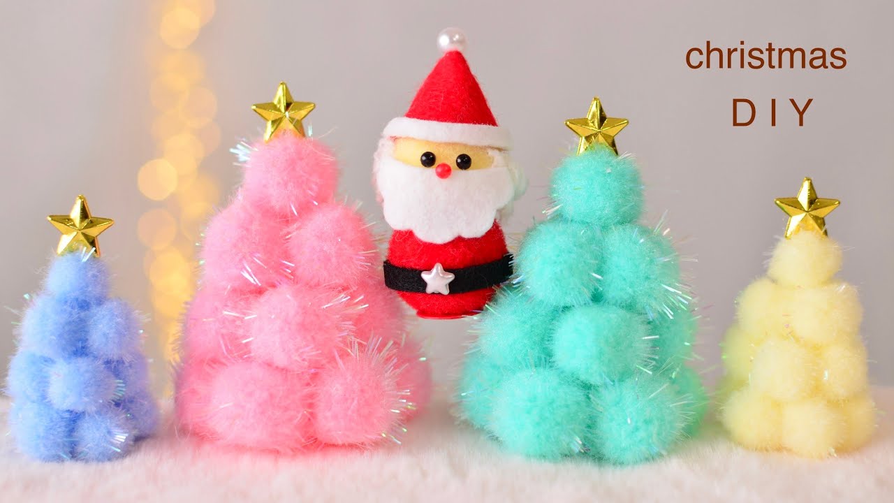 100均DIY 】ポンポンツリー＆サンタクロース🎄🤶 - YouTube