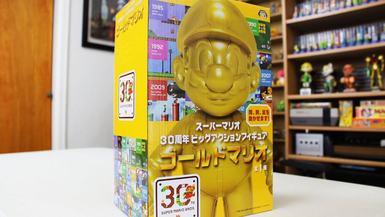 Super Mario Bros 30th Anniversary Gold Mario Unboxing - YouTube