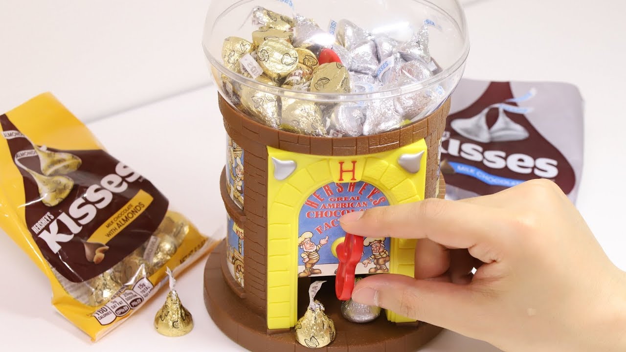 Hershey's Kisses Chocolate Machine Candy Dispenser - YouTube