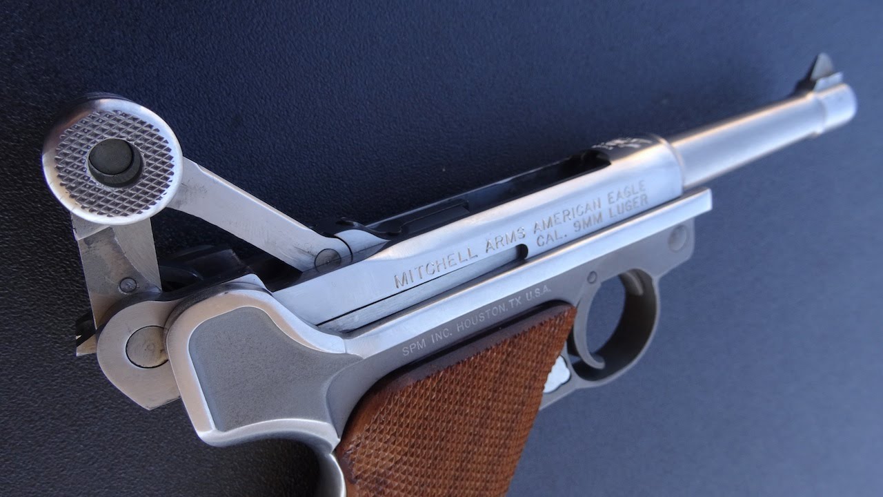 Mitchell Arms Luger P08 - Toggle lock Pistol Shooting - YouTube
