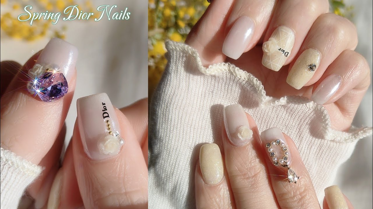 self nail】Spring Dior Nails - YouTube