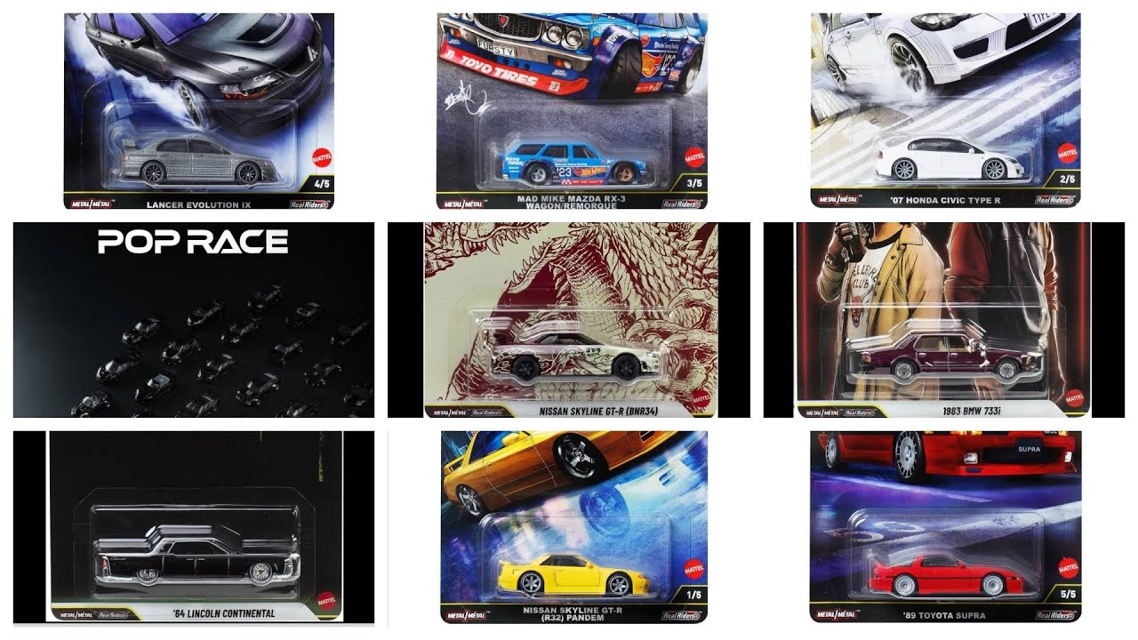 New Hot Wheels Pop Culture Mix, Godzilla R34, New Hot Wheels Ronin