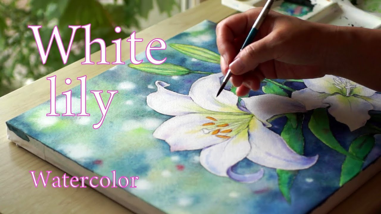 Draw a lily flower (Watercolor) - YouTube