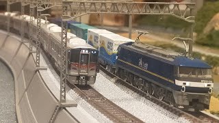 N gauge] I tried assembling a large curved embankment rail double